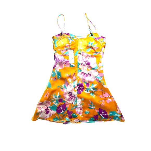 ASTR the Label Mini Dress - S - Orange Multi Floral - Adjustable Straps - NWT - Picture 3 of 15